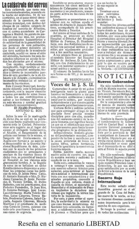 Semanario Libertad 1937 – El tren de la muerte